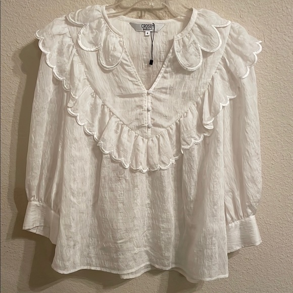 Crosby by Mollie Burch white Blouse . NEW w/ o tags . Sz M - Picture 1 of 8